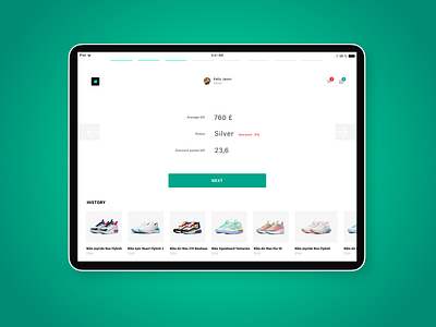 Ipad app UI/UX shop