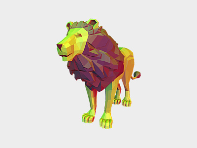 Lion 3d keyshot 7 lion lowpoly maya