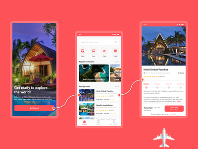 Travel Booking Mobile App adobe illustrator adobexd mobile app design ui ux