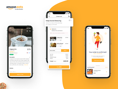 Amazon Eats Mobile App Design branding graphic design logo ui