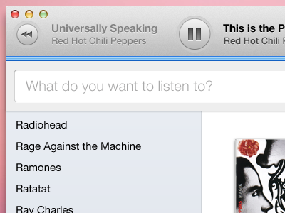 Music app refresh app music os x playback controls search bar side bar ui