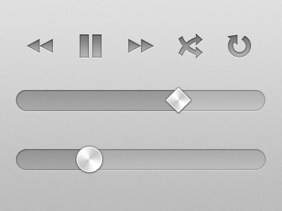 Music controls app glyphs mac music os x progress bar slider ui