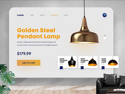 Hanging Lamps Collection UI Website Mockup app art branding creative design design furniture graphic design illustration mobile mobile app design ui ux web website design