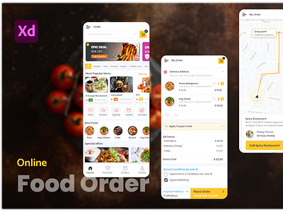 Food Order Inspiration delivery food food and drink food app online online marketing online shop online shopping online store onlinefood restaurants xd
