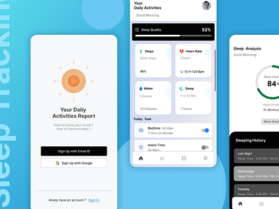 Sleep Tracking app tracking ui ux