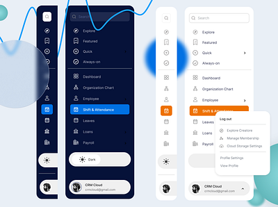 Slide menu #leftmenu blur crm glass left leftmenu menu slide menu ui