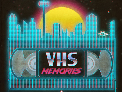 Vhs memories 80s design graphic design lettering neon print retro retrowave synthwave typography vector vhs videotape vintage