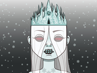 Ice queen cartoon character design christmas dark horror idols illustration japan idol japanese kawaii snow vector