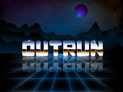 Outrun 80s 80sinspired electronicmusic lettering outrun retro retrofuture retrowave synthwave vector vectorart