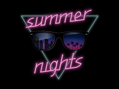 80's summer Nights 80s california lettering miami neon nights retrowave summer synthwave typography vector