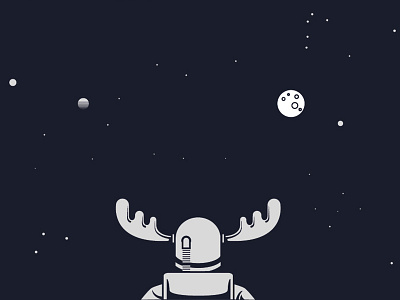 Marsmoose deer design graphic illustration mars moon moose space vector