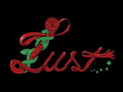 Lust lettering lettering lust rose typography wip