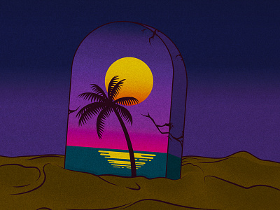 R.I.P. SUMMER 80s beach death design graphic holidays illustration retrowave summer vacation vector
