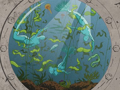 Sirens deepsea illustration mermaids sea seabottom sirens submarine vector vectorart