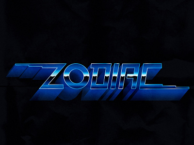Zodiac 80s chrome hard rock heavy metal japan band japanese lettering neon retrowave typography vector