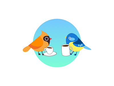 Onboarding page illustration birds coffee graphic illustration onboarding ui