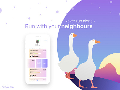 Run with your neighbours app goose kiez neighbours run running ui ux