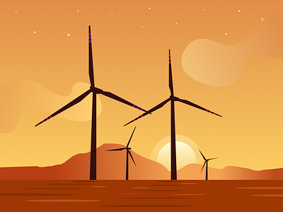 Windturbine graphic illustration windturbine