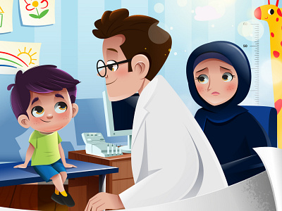 Muslim boy animation boy face creative design graphic design illustration motion graphics serag basel vector سراج باسل