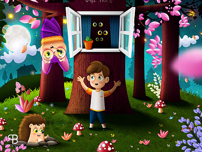 nocturnal seif story basel bat colorful kids mother nocturnal owl serag story vector باسل سراج