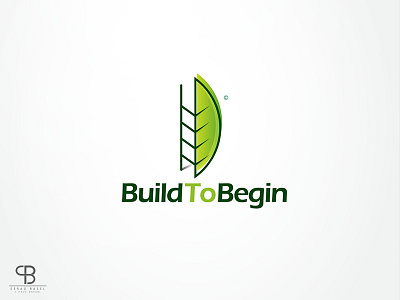 build to begin logo begin blue brand bridge build creative identity logo