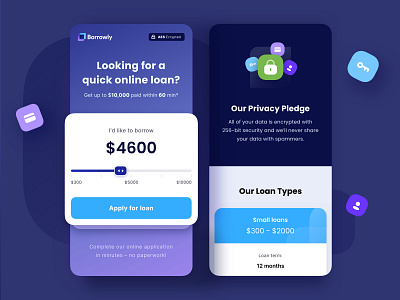 Landing page for Loan service