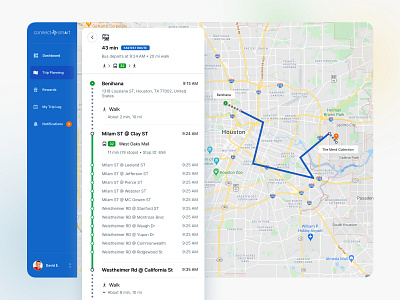 Transportation management dashboard - Trip planning