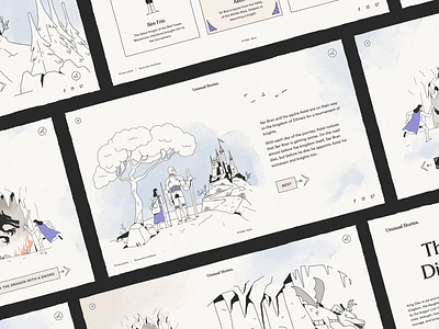 The Concept for the Interactive Fairy Tale Platform art castle concept creative design dragon fable fairytale graphic design illustration knight story tale website zajno