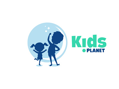 Kids Planet branding english icon identity kids logo logotype mark minimal planet school symbol