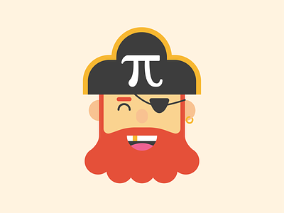 Watch Out for "Pi"rates on Pi Day! design flat art illustration pi pi day pirate vector