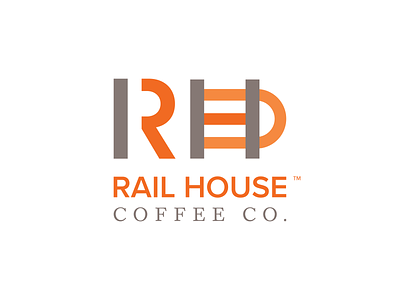 Rail House Coffee Co. brand branding coffee identity illustration logo mark railroad train vector