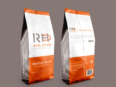 Rail House Coffee Co. Package Design brand branding coffee identity logo mark package package design railroad train