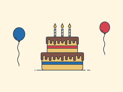 Happy Birthday! balloons birthday birthday cake cake candles celebration illustration vector