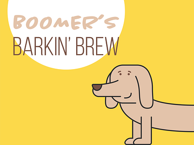 Boomer's Barkin' Brew bark brew dachshund illustration sign typography wiener dog