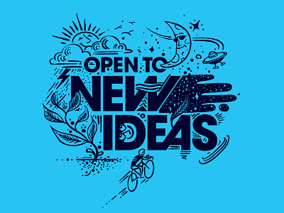 New Ideas cycling growth illustration learning open mind science space