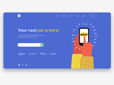 Next Job design illustration ui ux web website