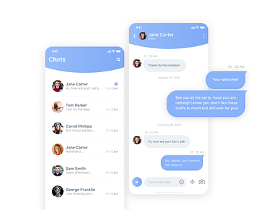 Chat app design ui ux