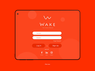 iPad view login page app design interface ipad login screen podcasts ui ux