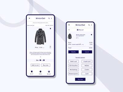 winter shopping app user interface elements app checkout clothing clothing brand design design app interface iphone app shopping app ui ux winter