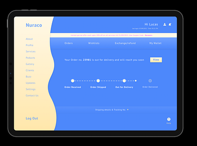 iPad order and navigation design UI Design app delivery design interface ipad ipads orders ui ux