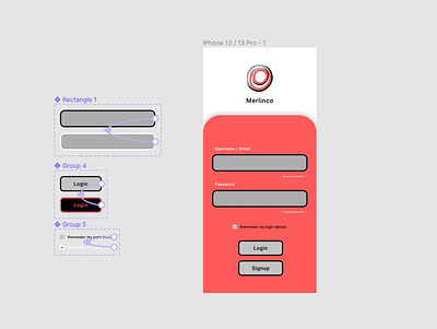 login page interaction and UI design elements app design interaction interface login ui ux