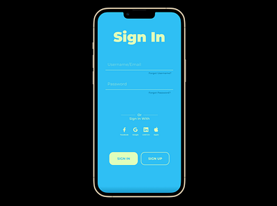 Sign In page for app Design app branding design interface signing ui