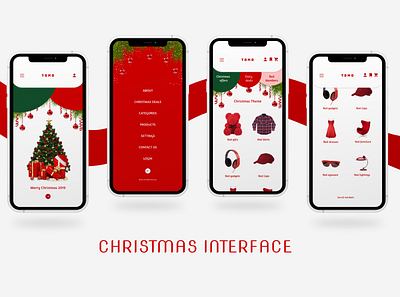 christmas theme user interface app branding christmas design festival app interface interfacedesign iphone11 redesign ui ux