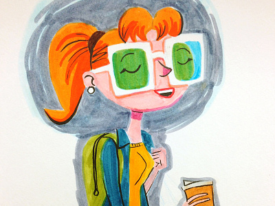 Girl wearing Funglasses girl girl wearing sunglasses sunglasses tim paul timpaulillustrations