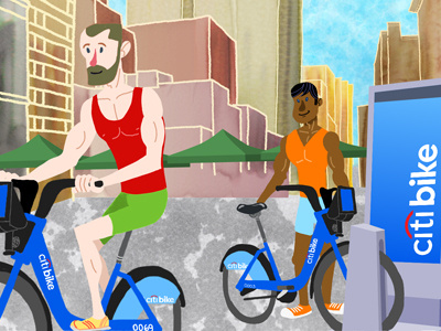 Citibikedribbble citibike new york citibike next magazine summer street festival tim paul tim paul illustrations