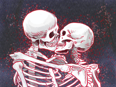 Skeleton Kiss kiss skeleton tim paul tim paul illustrations