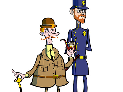 Sir Porpinjeybell and Constable Humperton tim paul timpaulillustrations.com