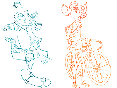 WIP Animal Character Postcards tim paul timpaulillustrations.com