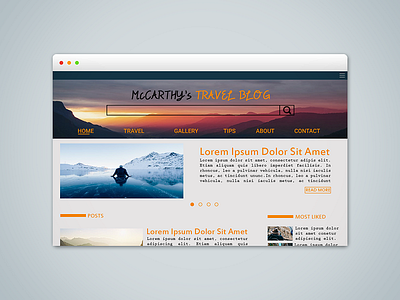 McCarthy's Travel Blog blog mockup ui ux