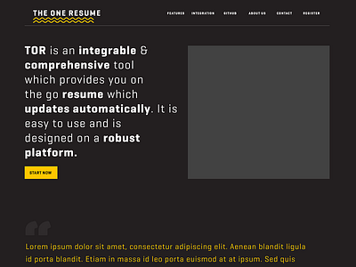 The One Resume - Homepage UI Design design homepage one resume ui ux